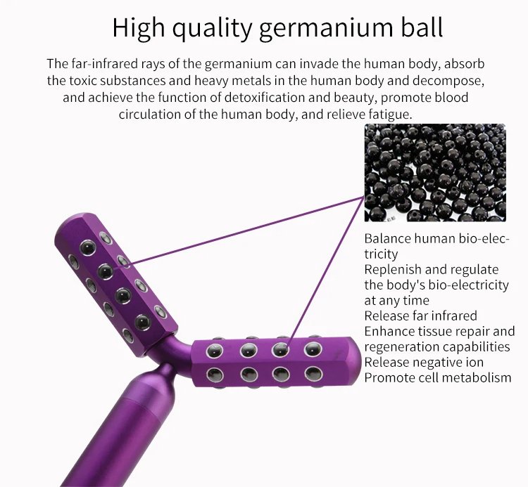 AA Battery Powered Double Rollers Y Shape Electric Facial Lift Body Germanium Face Massage Uplift Roller