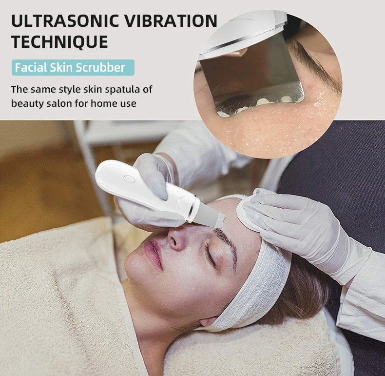 Professional Face Exfoliating Device Peeling Sonic Face Skin Spatula Deep Cleansing Ultrasonic Facial Skin Scrubber