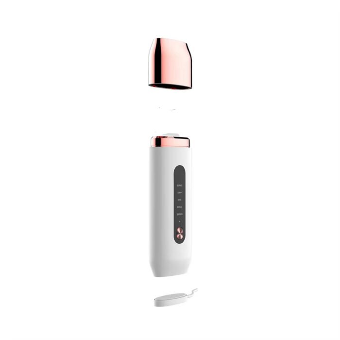Professional Ultrasonic EMS Skin Scrubber Silicone Face Blackhead Remover RED Blue LED Light Deep Face Cleaning