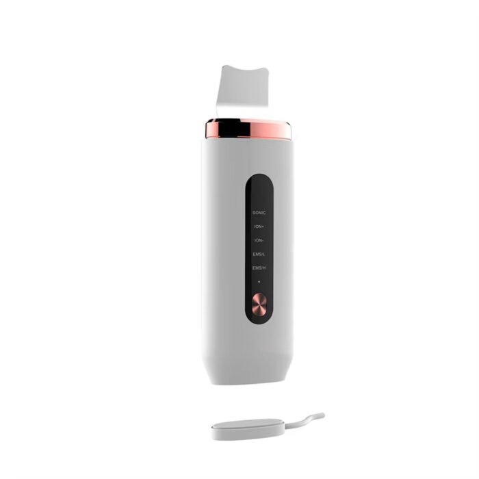 Professional Ultrasonic EMS Skin Scrubber Silicone Face Blackhead Remover RED Blue LED Light Deep Face Cleaning