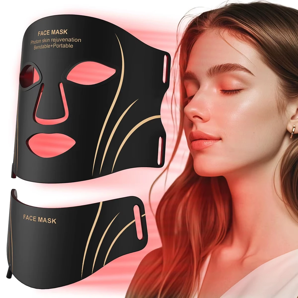 Red Light Photon Therapy Face Neck Mask Beauty Devices