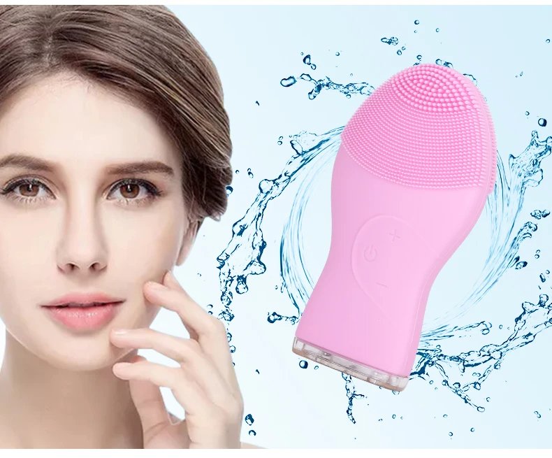 Silicone Facial Cleansing Brush High Frequency Waterproof IPX7 Rechargeable Deep Cleaning Face Scrubber