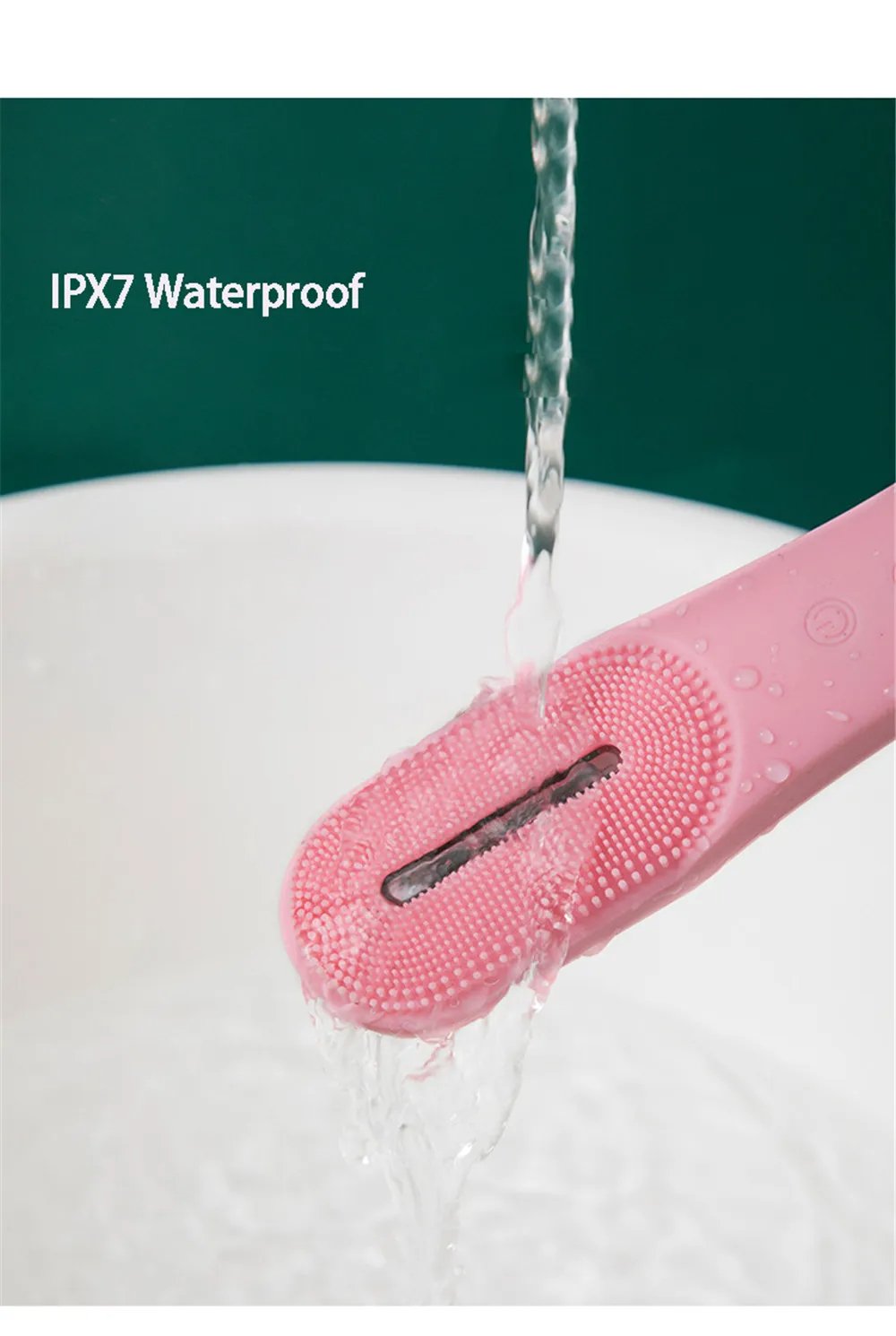 Silicone Led Photon Rejuvenation Anti Acne Cleanser Brush Facial Cleansing Vibration