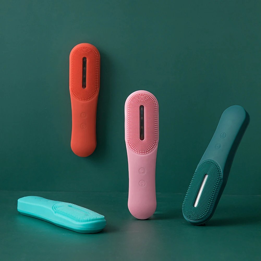 Silicone Led Photon Rejuvenation Anti Acne Cleanser Brush Facial Cleansing Vibration