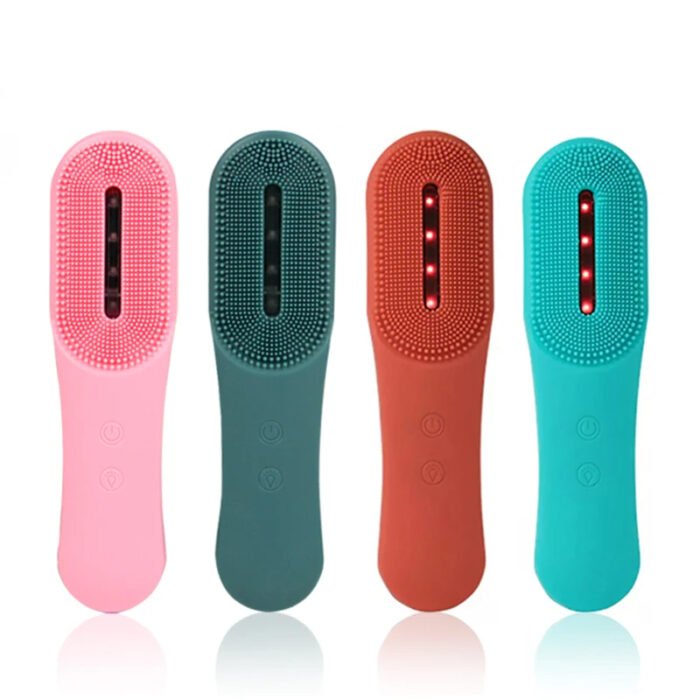Silicone Led Photon Rejuvenation Anti Acne Cleanser Brush Facial Cleansing Vibration