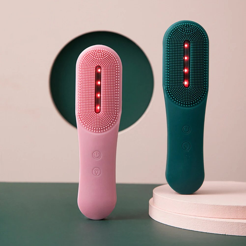 Silicone Led Photon Rejuvenation Anti Acne Cleanser Brush Facial Cleansing Vibration