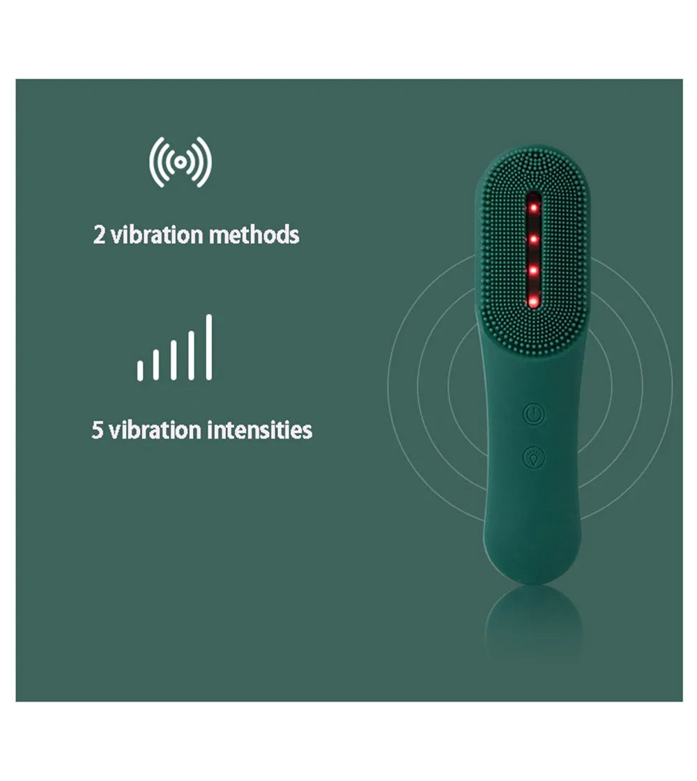 Silicone Led Photon Rejuvenation Anti Acne Cleanser Brush Facial Cleansing Vibration