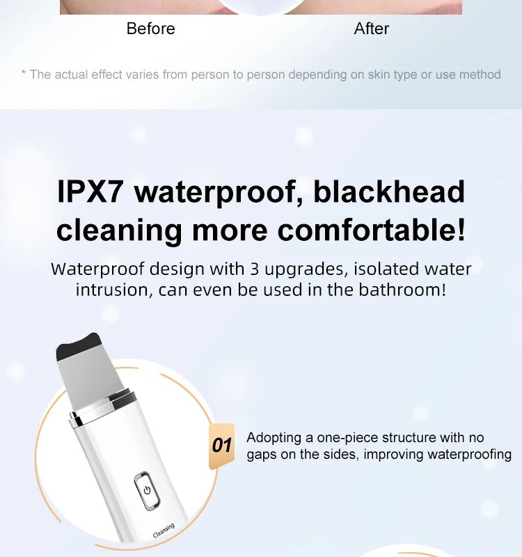Waterproof Face Machine Professional Face Beauty Care Salon Skin Scrubber Facial Cleaner Lift Sonic Ultrasonic Skin Scrubber