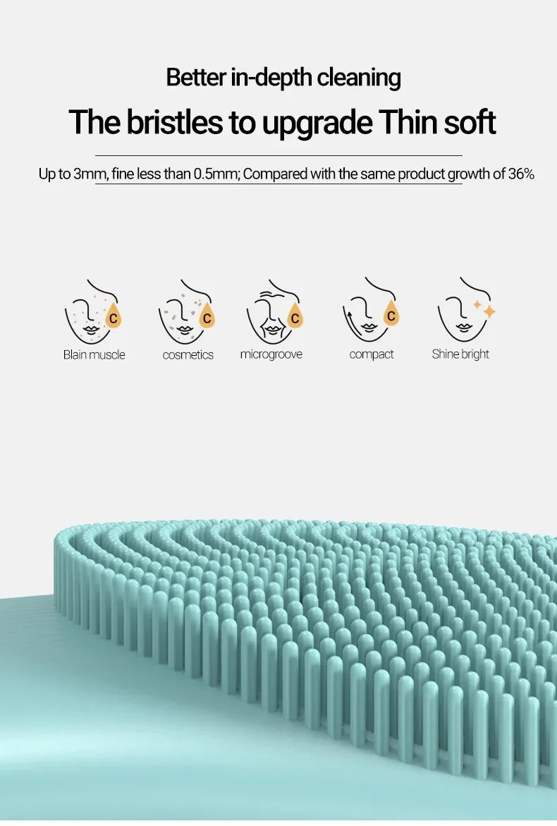 Wireless Facial Silicone Brush Washing Machine Face Cleansing Devices Silicone Electric Face Scrubber Waterproof