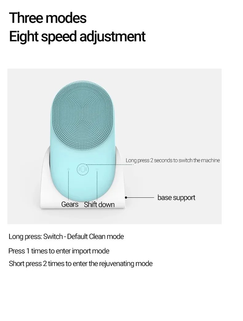 Wireless Facial Silicone Brush Washing Machine Face Cleansing Devices Silicone Electric Face Scrubber Waterproof