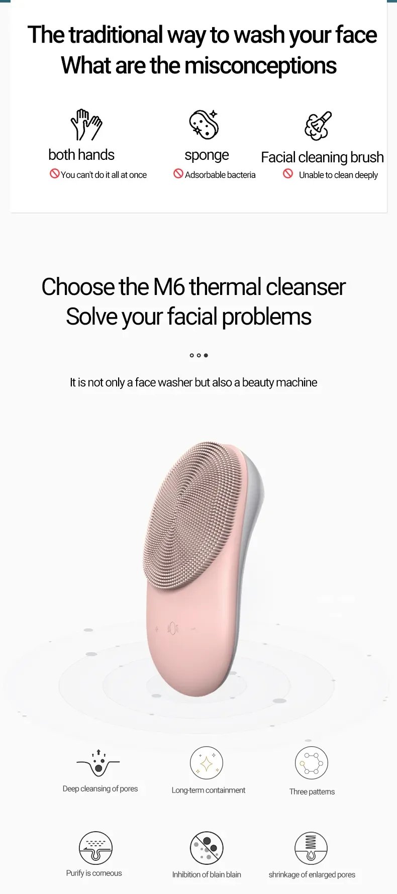 Wireless Facial Silicone Brush Washing Machine Face Cleansing Devices Silicone Electric Face Scrubber Waterproof
