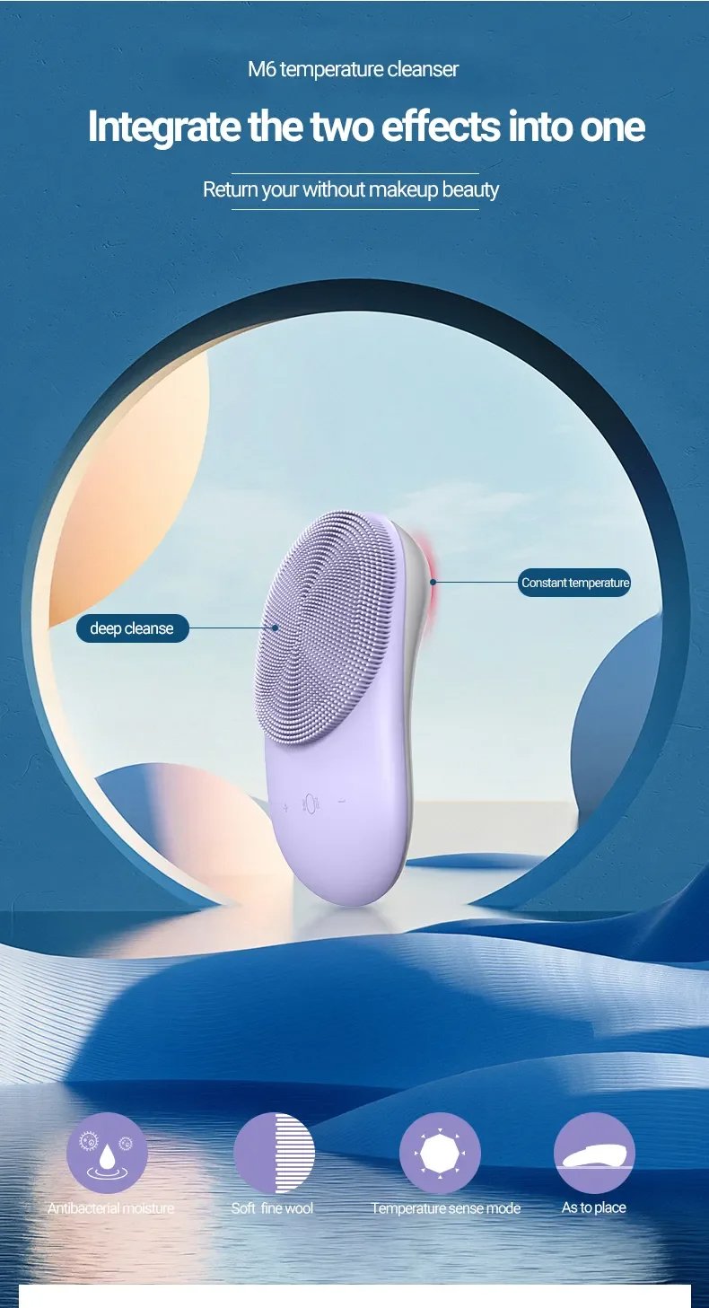 Wireless Facial Silicone Brush Washing Machine Face Cleansing Devices Silicone Electric Face Scrubber Waterproof