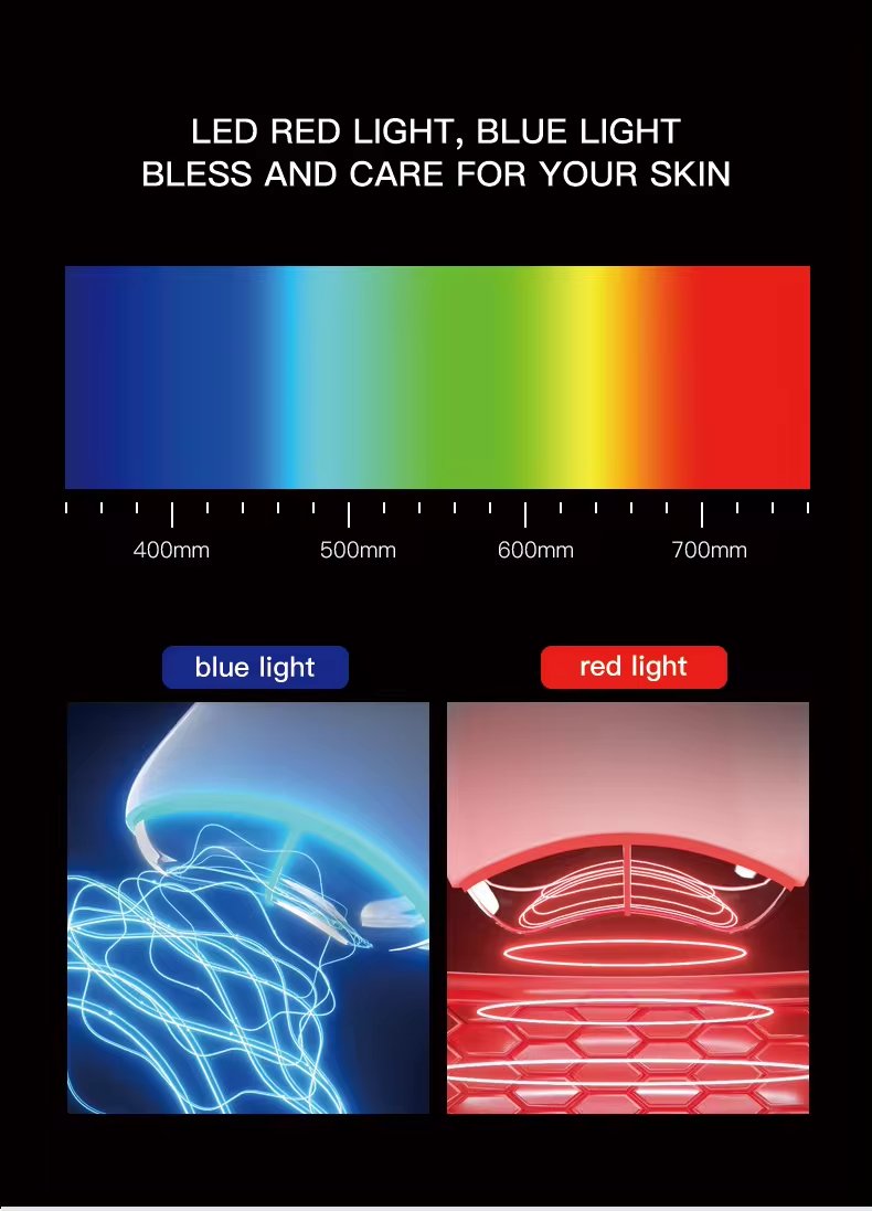 Electric EMS Warm Face Sculpting Tool Beauty Equipment Red Blue LED Light Therapy Face Massager GuaSha Tool
