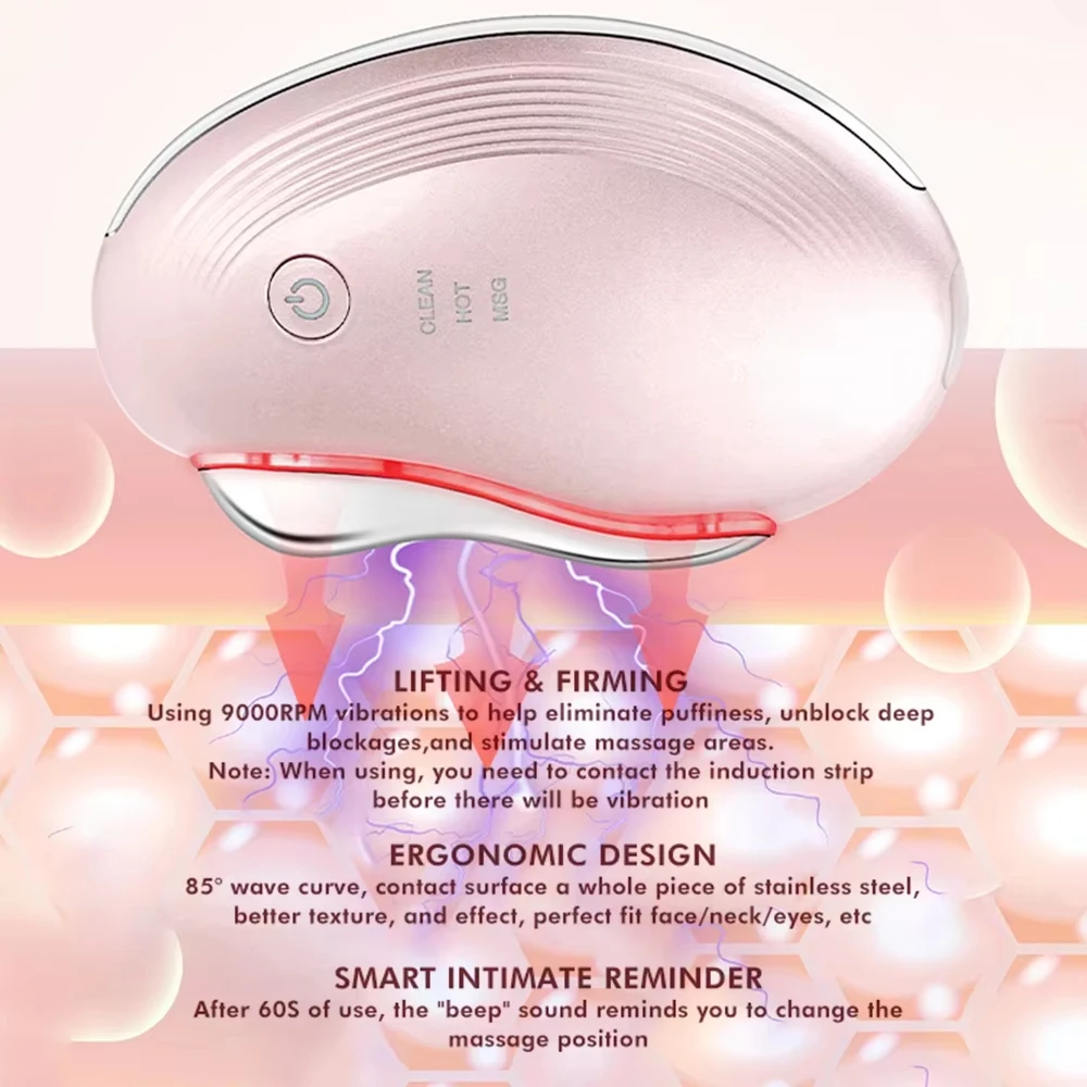 Wholesale Electric Guasha Face Massager Popular Facial Skincare Tools OEM