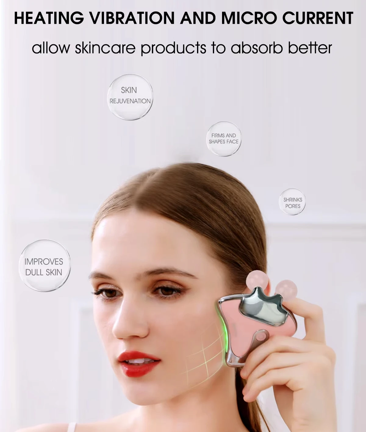 Electric Hot Compress Jade Gua Sha Board Anti-Aging Skincare Tools OEM