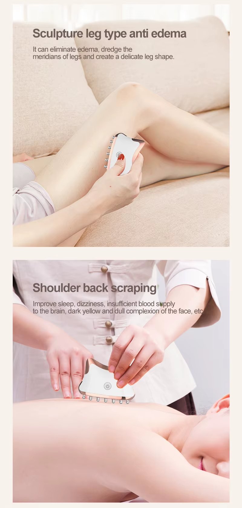 Ems Red Light Guasha Device Heat Vibration Face Massage Facial Beauty Machine Skin Whitening Microcurrent