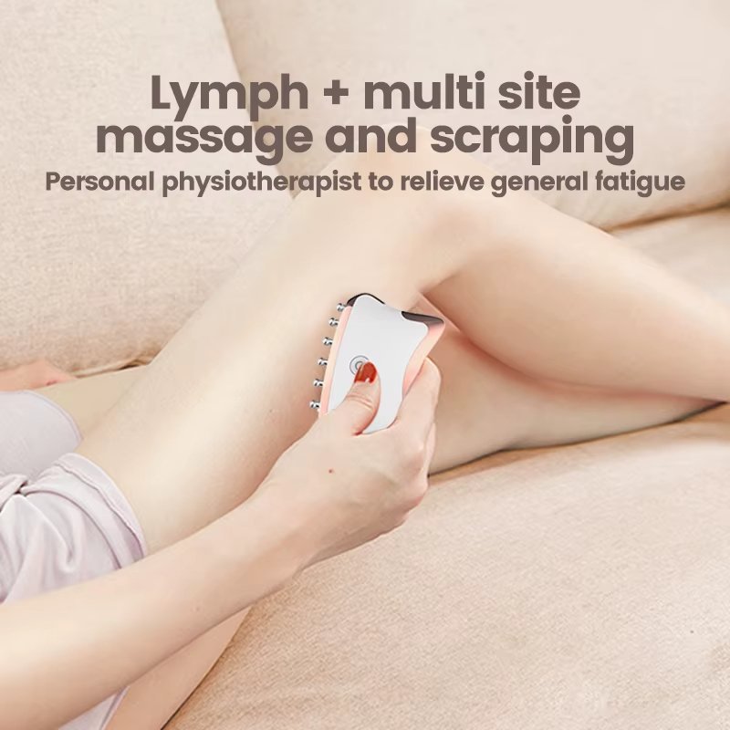 Ems Red Light Guasha Device Heat Vibration Face Massage Facial Beauty Machine Skin Whitening Microcurrent