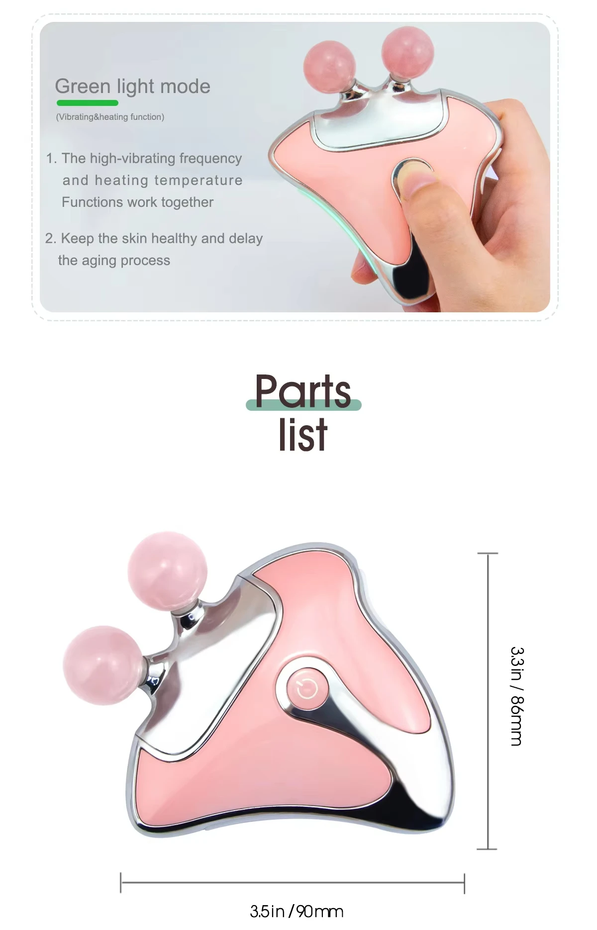Popular Handheld Electric Hot Compress Jade Gua Sha Board OEM