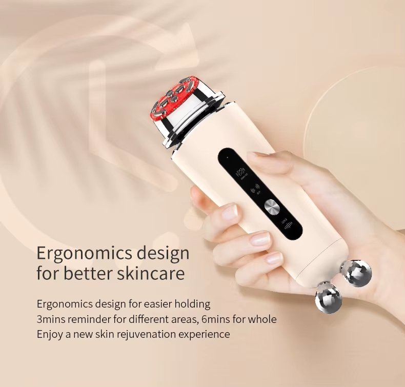 Luxury Microcurrent Radio Frequency Skin Tightening Facial Toning Device Anti Wrinkle Red Light Therapy Device Home Use Beauty Equipment Facial Massager