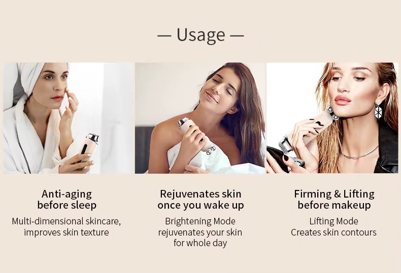 Luxury Microcurrent Radio Frequency Skin Tightening Facial Toning Device Anti Wrinkle Red Light Therapy Device Home Use Beauty Equipment Facial Massager