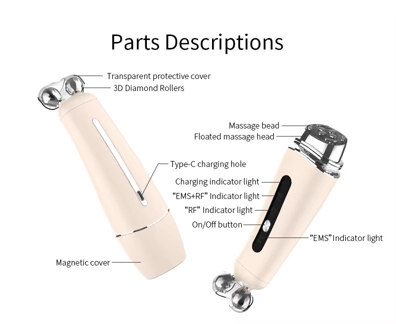 Luxury Microcurrent Radio Frequency Skin Tightening Facial Toning Device Anti Wrinkle Red Light Therapy Device Home Use Beauty Equipment Facial Massager