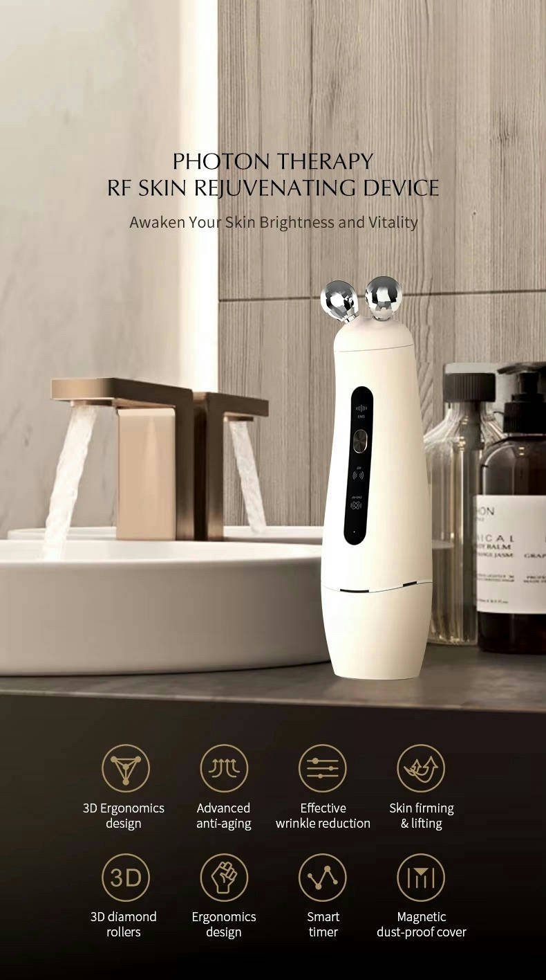 Luxury Microcurrent Radio Frequency Skin Tightening Facial Toning Device Anti Wrinkle Red Light Therapy Device Home Use Beauty Equipment Facial Massager