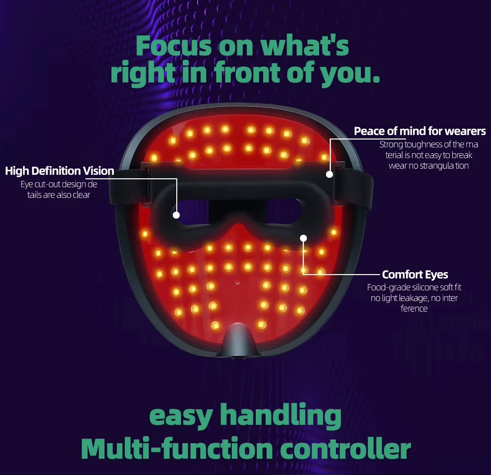 Silicone LED Red Light Face Mask Red Light Therapy Wholesale