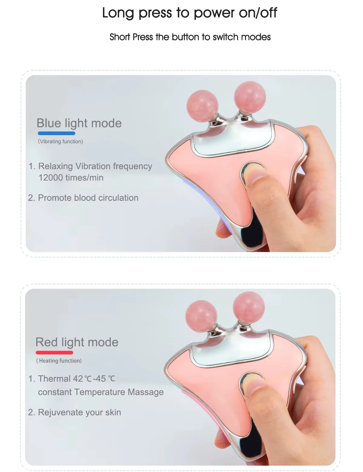Three LED Lights Electric Hot Compress Jade Gua Sha Board Bulk