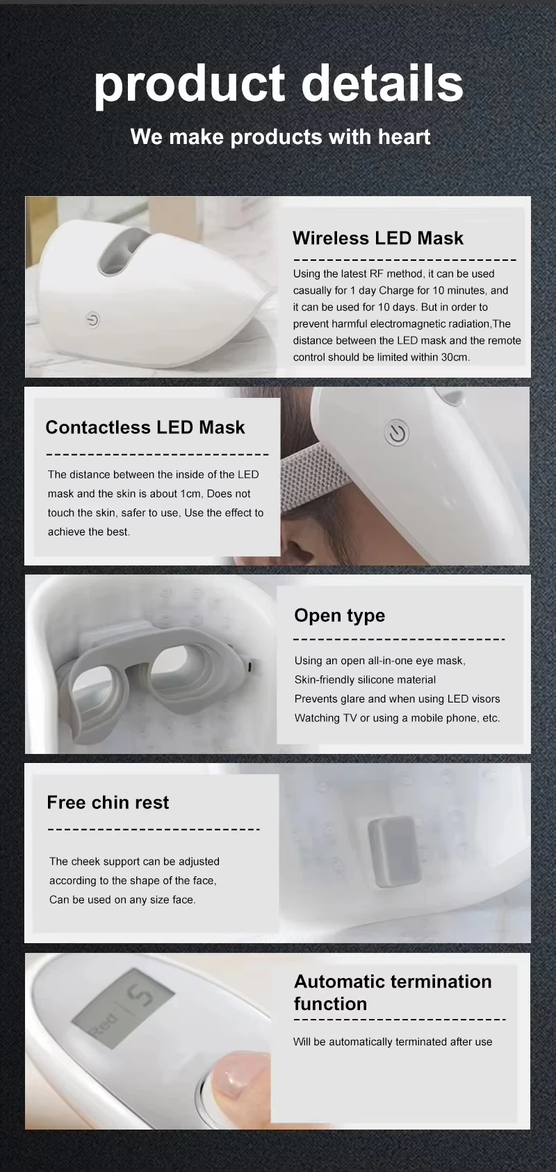 Wireless LED Face Mask Details