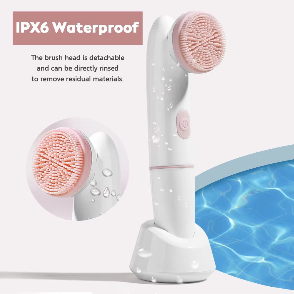 2 In 1 Face IPX6 Waterproof Silicone Cleansing Facial Cleaning Wash Brush