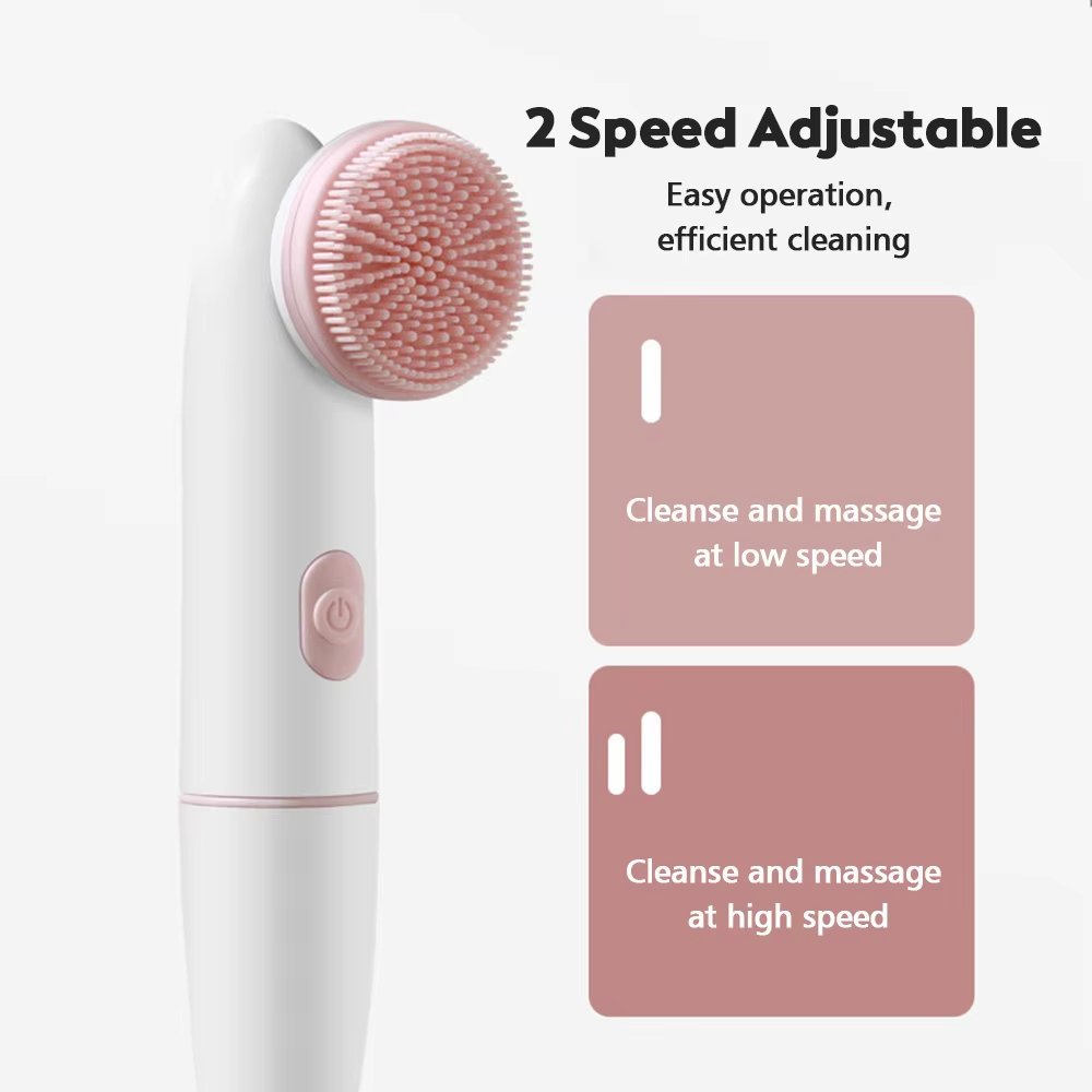 2 In 1 Face IPX6 Waterproof Silicone Cleansing Facial Cleaning Wash Brush
