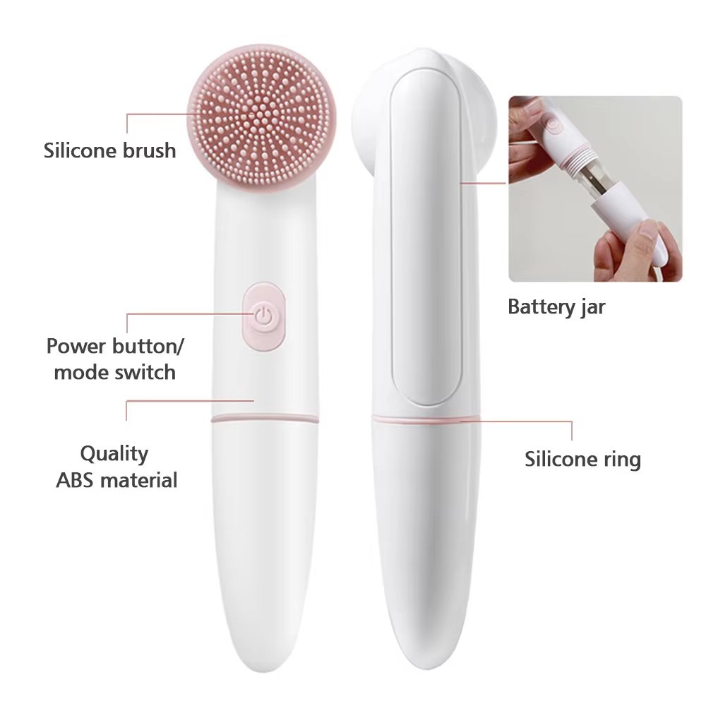 2 In 1 Face IPX6 Waterproof Silicone Cleansing Facial Cleaning Wash Brush