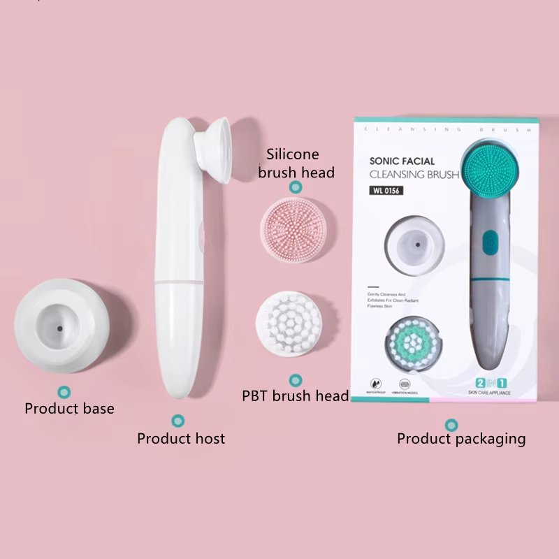 2 In 1 Face IPX6 Waterproof Silicone Cleansing Facial Cleaning Wash Brush
