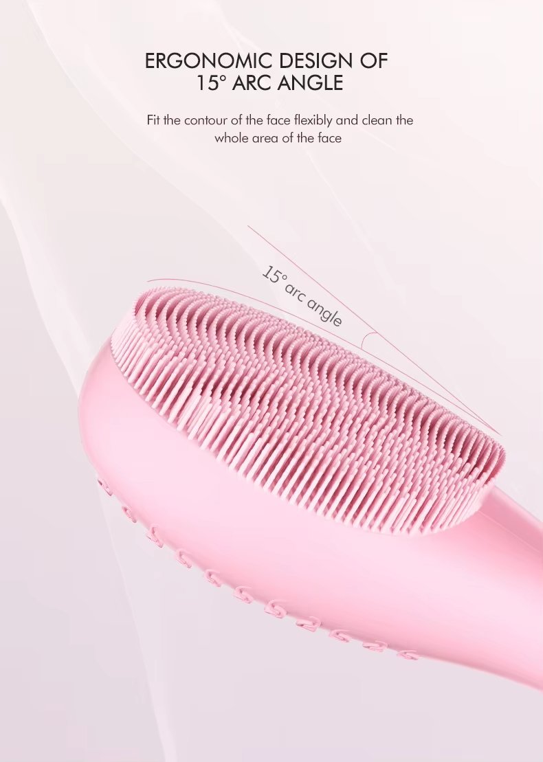 Double Sided Handheld Silicone Face Washing Brush IPX7 Waterproof Facial Cleansing Brush