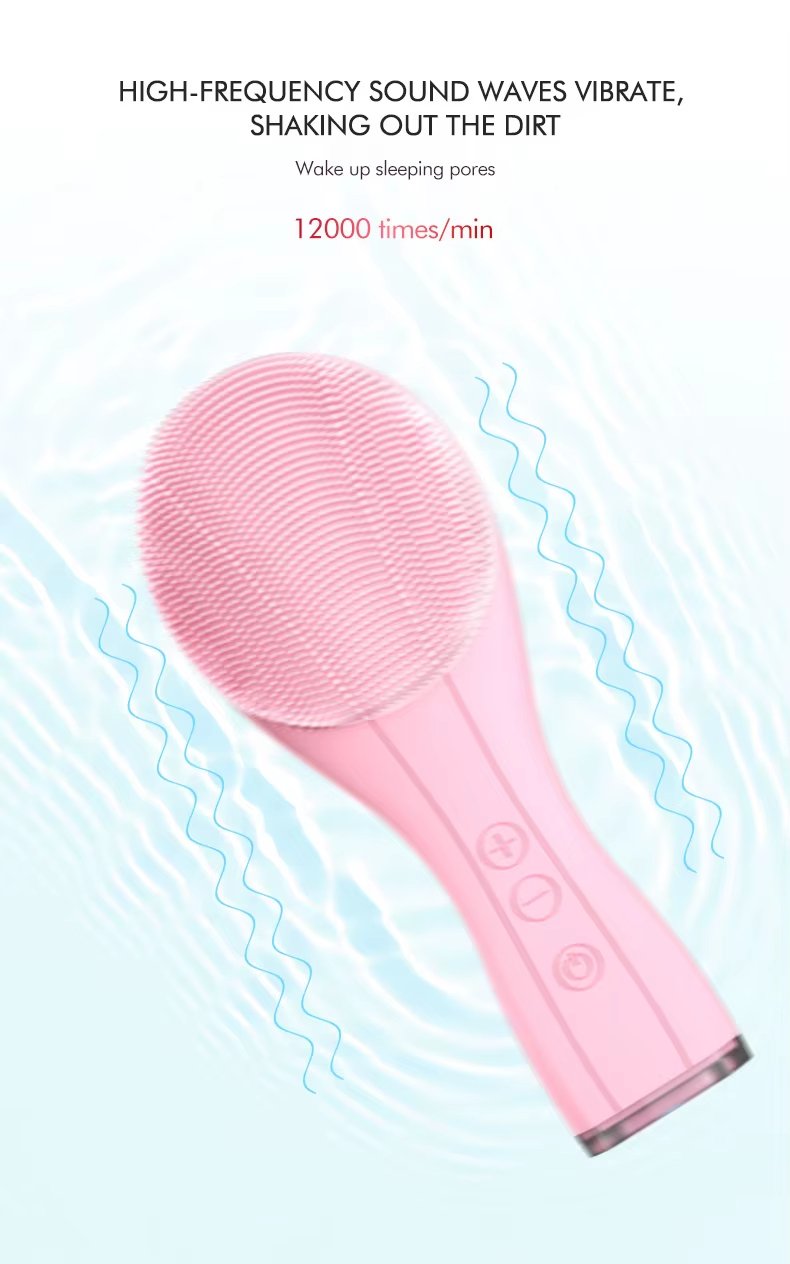 Double Sided Handheld Silicone Face Washing Brush IPX7 Waterproof Facial Cleansing Brush
