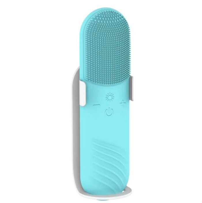 IPX7 Waterproof Constant Temperature Facial Cleansing Brush LED Red Blue Light Therapy