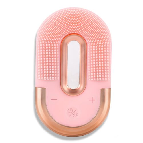 IPX7 Waterproof Personal Silicone Wireless Charging LED Red Light Therapy Deep Cleansing Vibration Facial Cleansing Brush