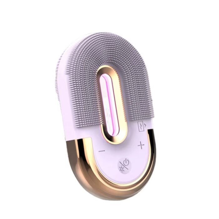 IPX7 Waterproof Personal Silicone Wireless Charging LED Red Light Therapy Deep Cleansing Vibration Facial Cleansing Brush