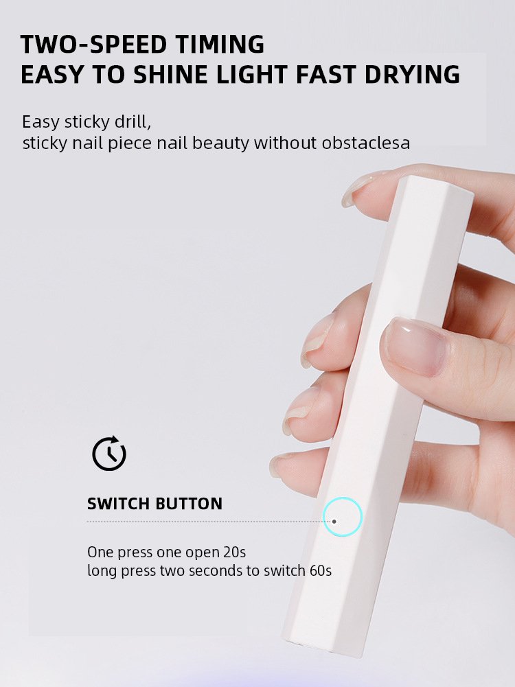 Portable USB Rechargeable Mini UV LED Portable One Finger Flash Cure Nail Lamp for Home Travel Use