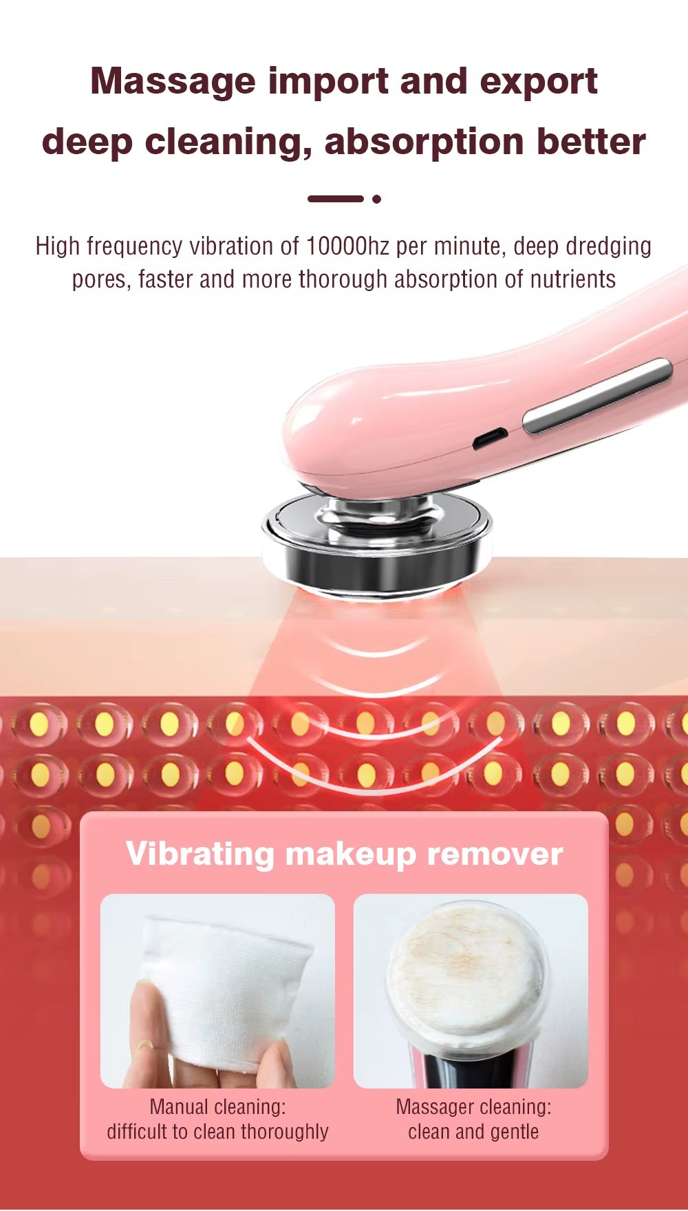 Professional Anti-Aging Red Blue Led Light Therapy Skin Rejuvenation Face Facial Device Photon Face Neck Skin Massager