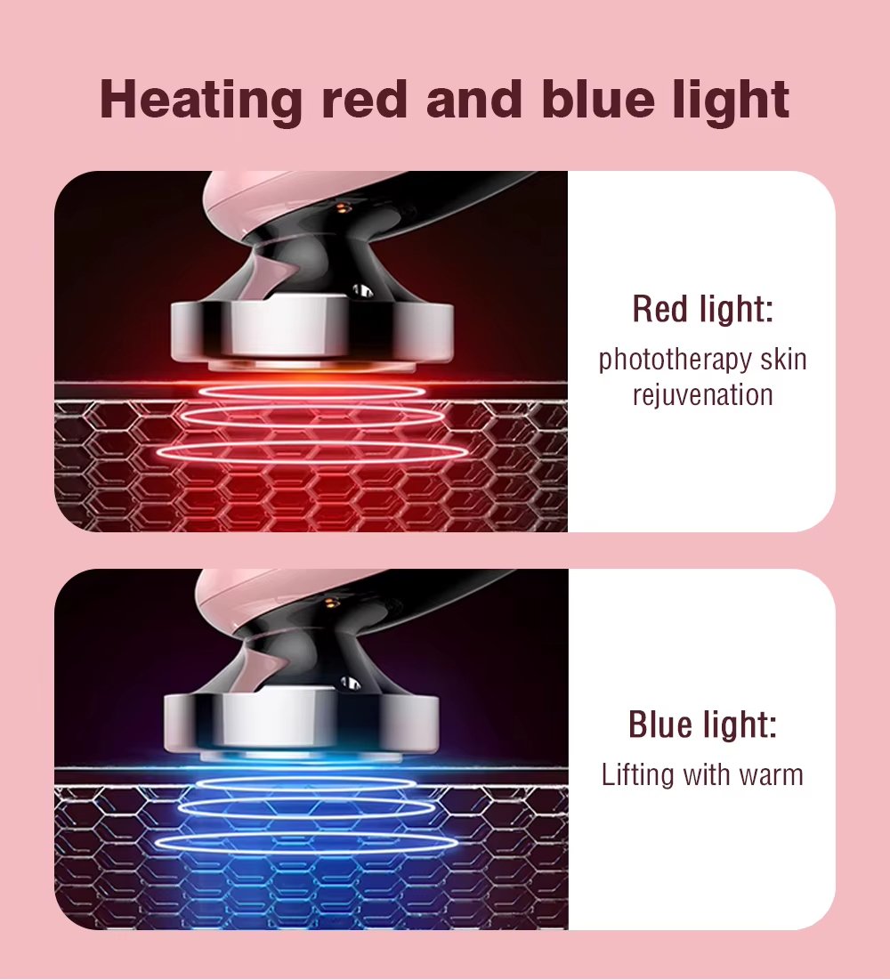 Professional Anti-Aging Red Blue Led Light Therapy Skin Rejuvenation Face Facial Device Photon Face Neck Skin Massager