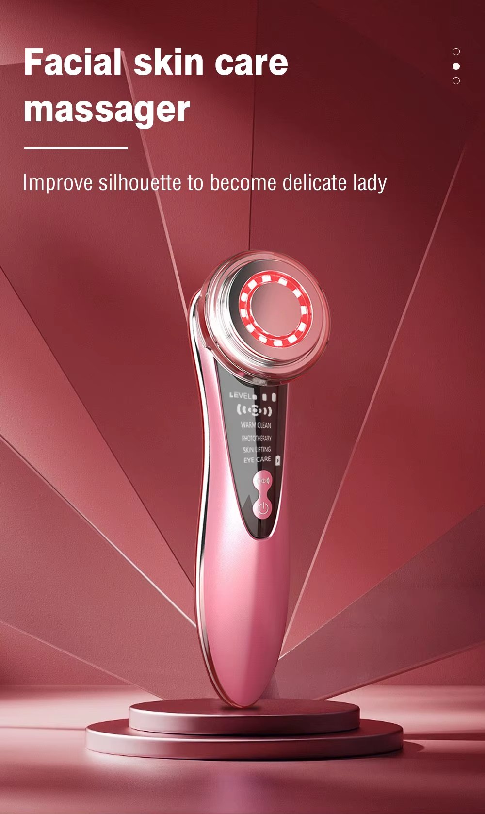 Professional Anti-Aging Red Blue Led Light Therapy Skin Rejuvenation Face Facial Device Photon Face Neck Skin Massager