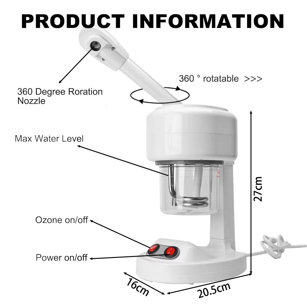 110-220V Skin Care Beauty Salon Facial Steamer With 360 Degree Rotatable Skin Moisture Vapor Machine For Salon And Spa