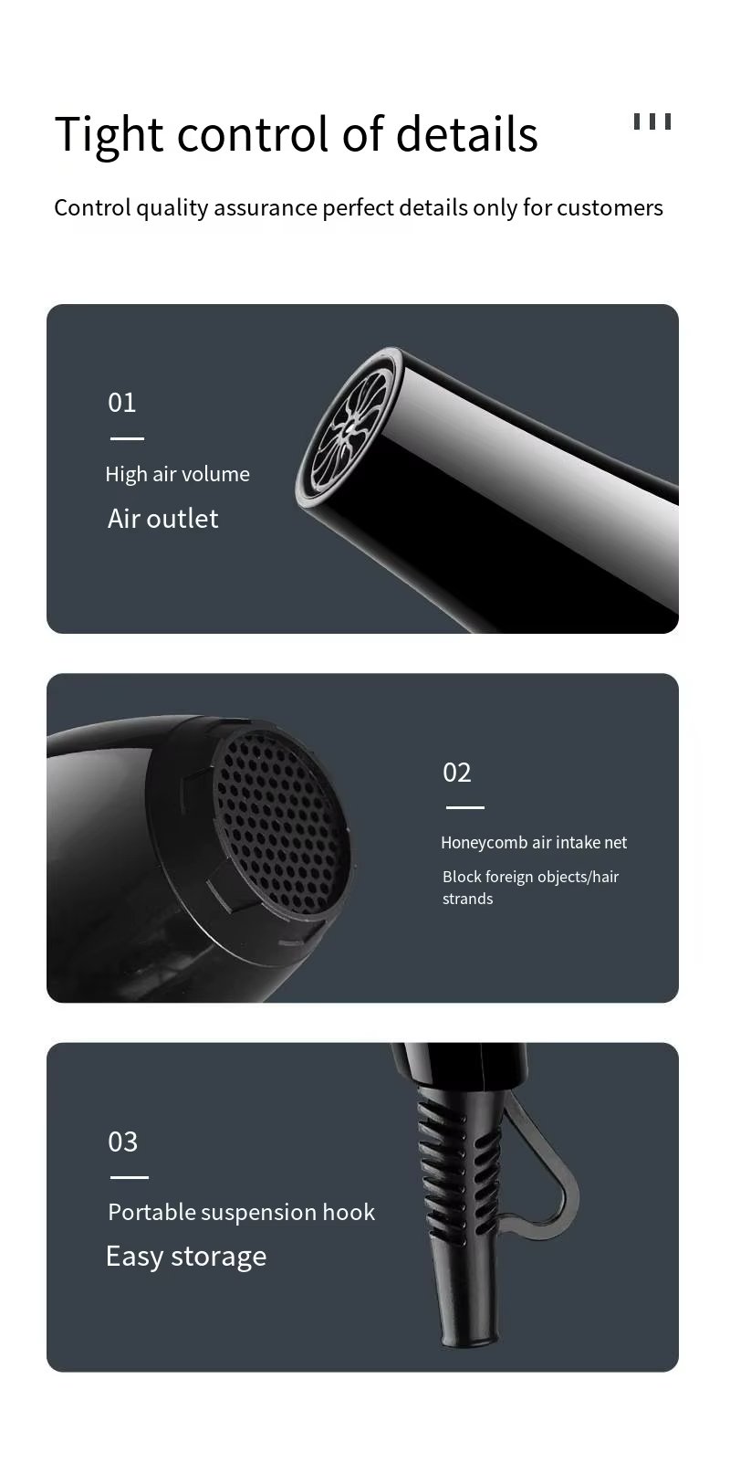 1200W Hot and Cold Wind Hair Dryer Styling Tools for Salons Household Use