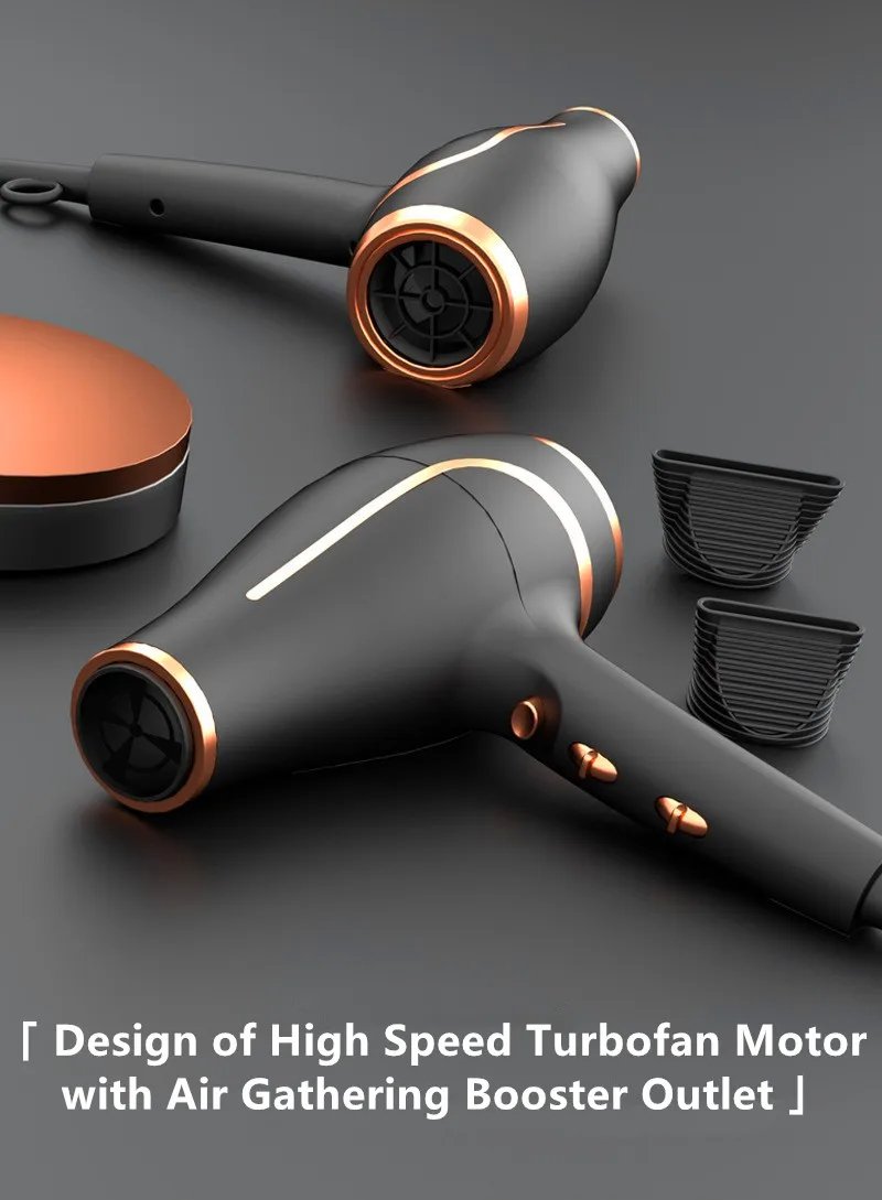 2400W Low Noise Fast Drying Ionic Blow Salon Hair Dryer with Diffuser Nozzle