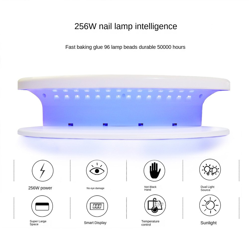 256W High Power Professional UV LED UV Two Hands Nail Lamp Quick-Drying Nail Polish Dryer