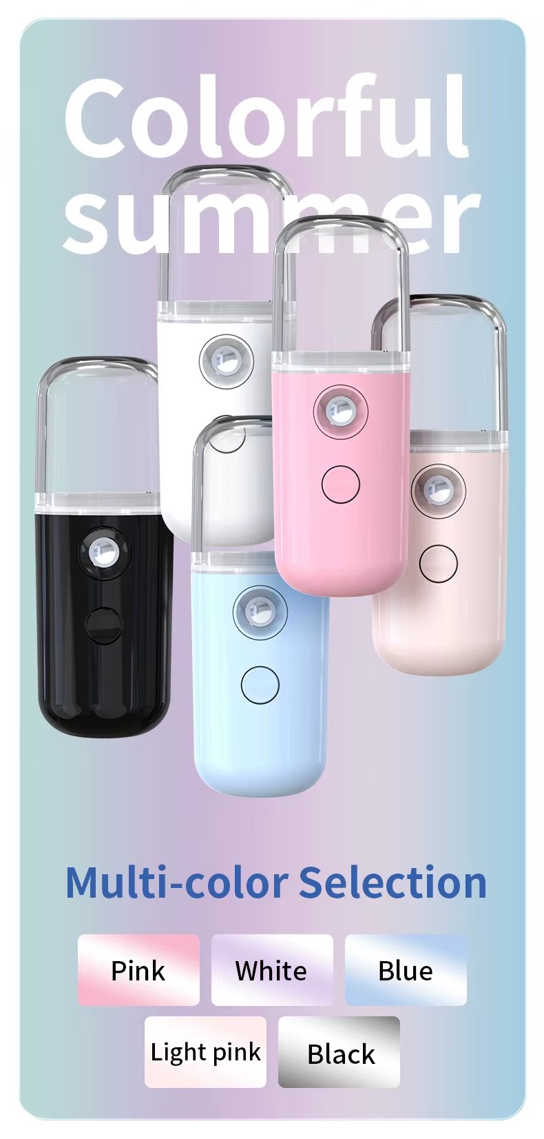 30ML Portable Mini Ionic Nano Sprayer Mister Beauty Spa Facial Steamer