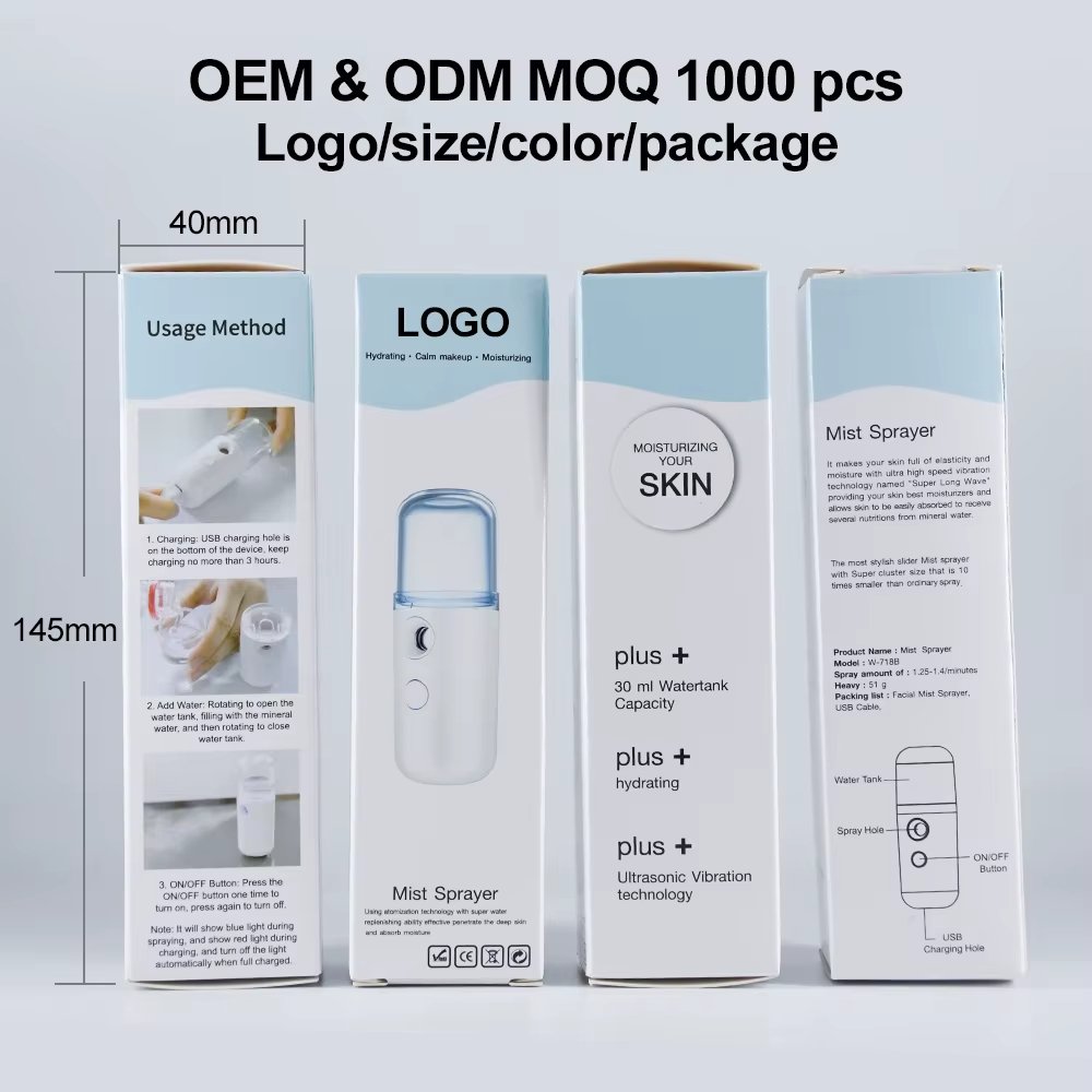 30ML Portable Mini Ionic Nano Sprayer Mister Beauty Spa Facial Steamer