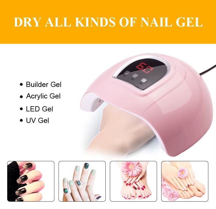 54W UV Nail Lamp Salon Polish Smart UV Gel Nail Dryer