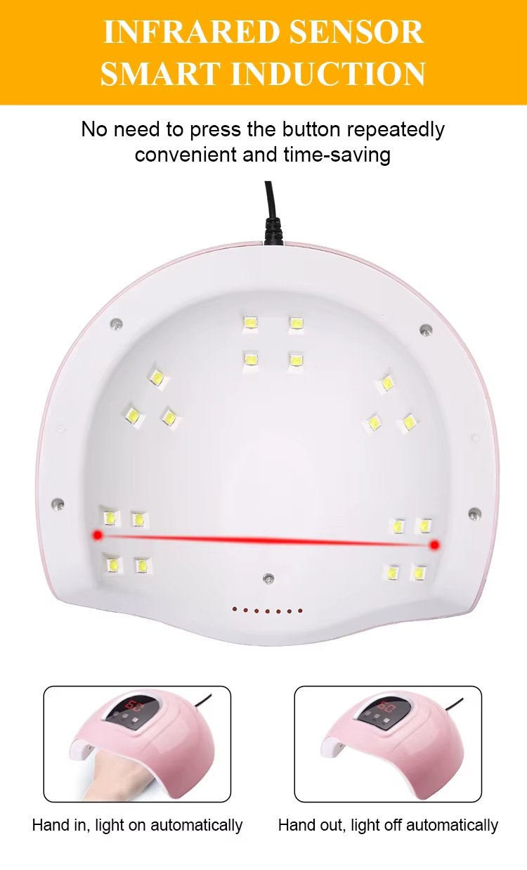 54W UV Nail Lamp Salon Polish Smart UV Gel Nail Dryer